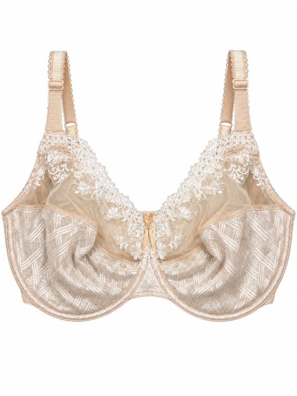 Wacoal Perfect Perception Underwire Bra 38G Nude Beige Lace Full Coverage 855236
